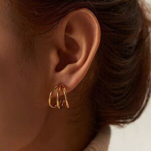 18K Gold Plated Hoop Earrings